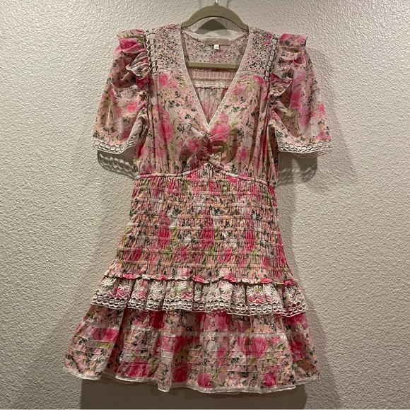 LoveShackFancy Rena Floral Lace Mini Dress - Picture 7 of 12